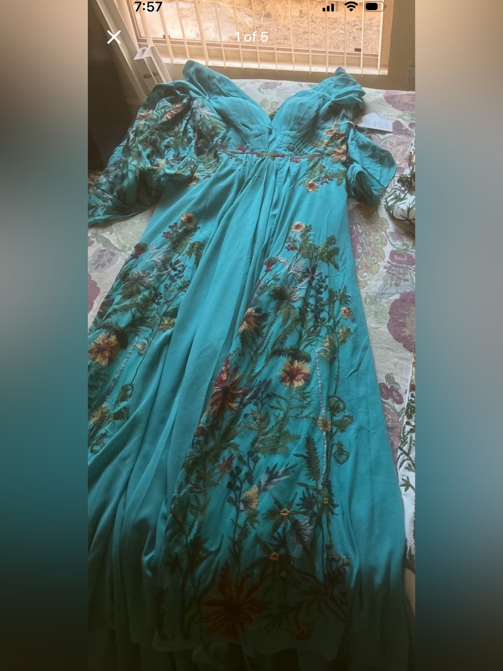 Floral embroidered wedding dress